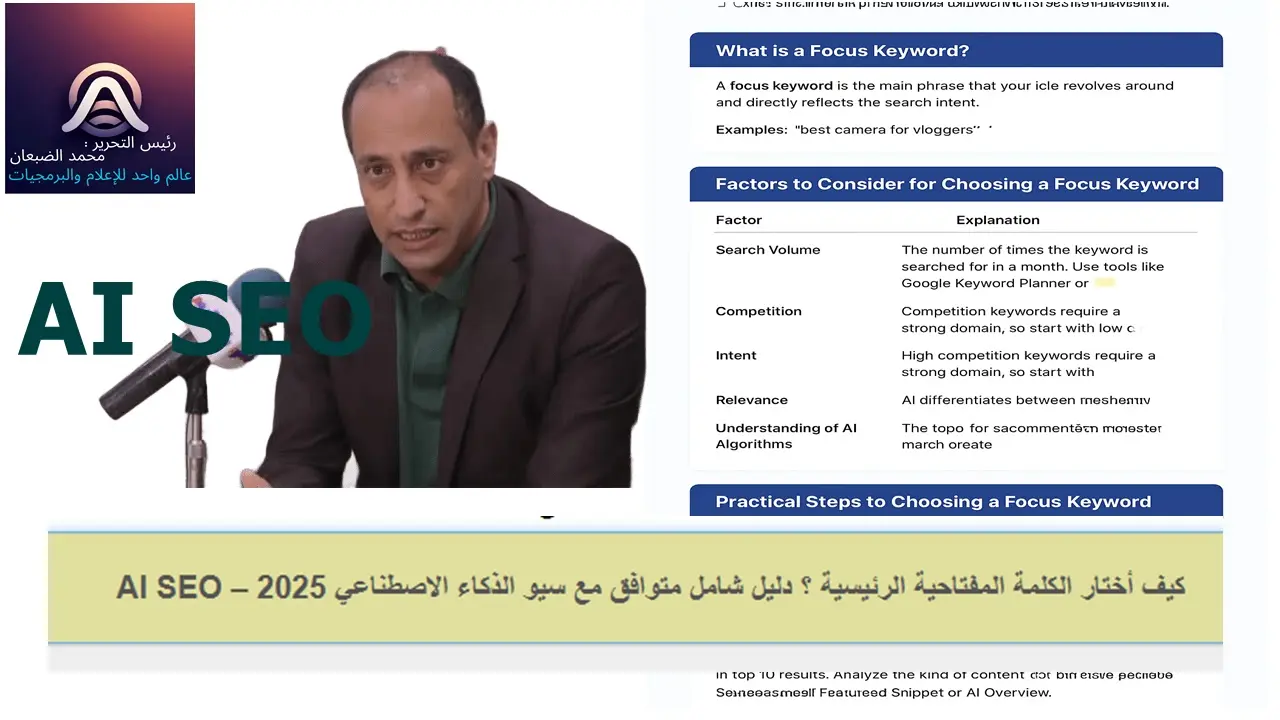 كيف أختار الكلمة المفتاحية الرئيسية ؟ دليل شامل متوافق مع سيو الذكاء الاصطناعي AI SEO – 2025